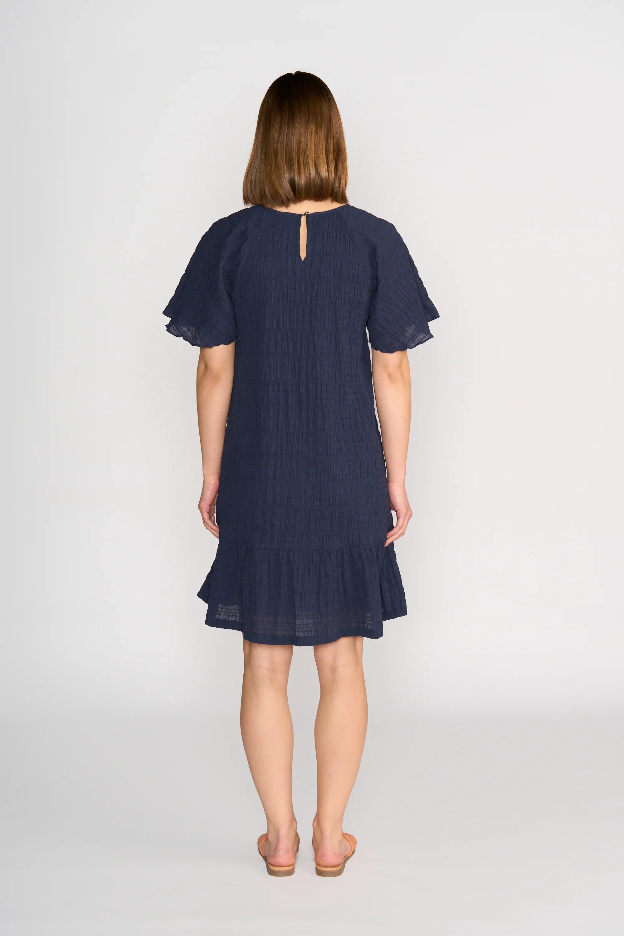 KNEWE Label women's K1048 Eclipse Dress Ink in Texture - close-up fabric detail