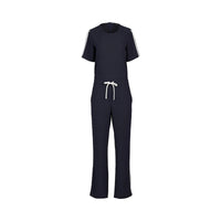 KNEWE Label women's K1049 Universal Jumpsuit Ink Off in White - close-up fabric detail