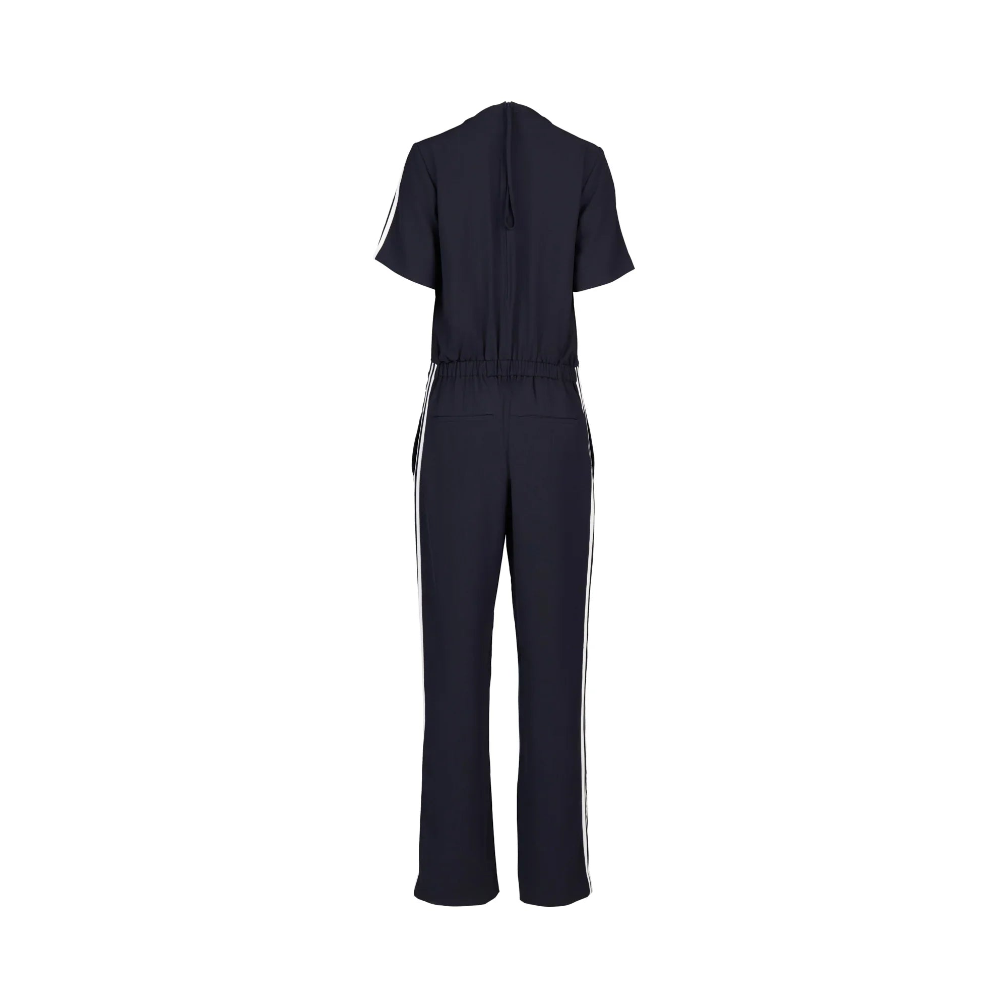 KNEWE Label women's K1049 Universal Jumpsuit Ink Off in White - close-up fabric detail