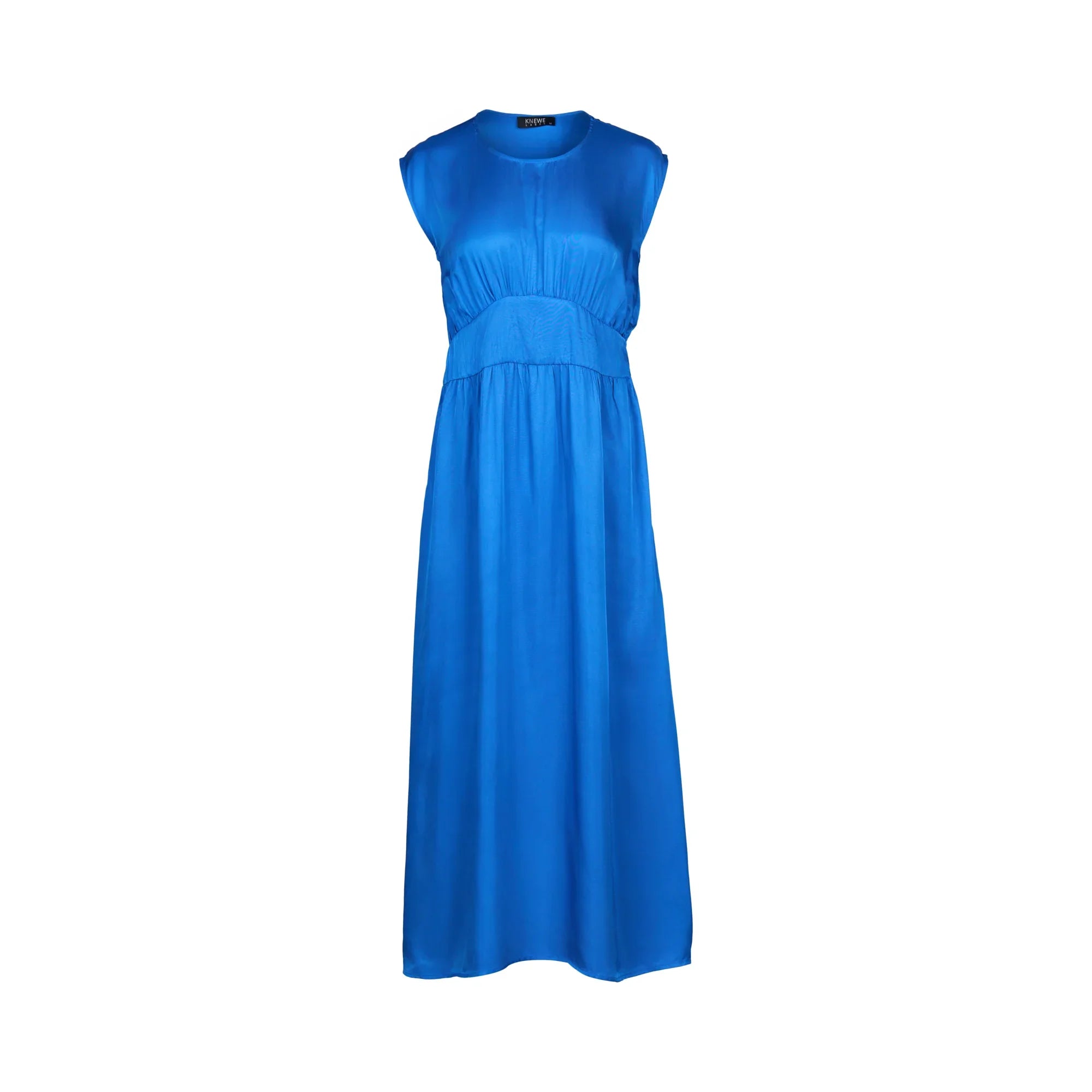 KNEWE Label women's K1051 Global Dress in Sapphire - close-up fabric detail