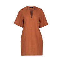 KNEWE Label women's K1066 Edit Dress in Cocoa - close-up fabric detail