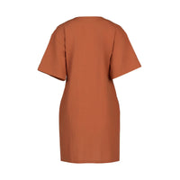 KNEWE Label women's K1066 Edit Dress in Cocoa - close-up fabric detail