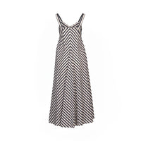 KNEWE Label women's K1067 Gala Dress Black Ecru in Stripe - close-up fabric detail