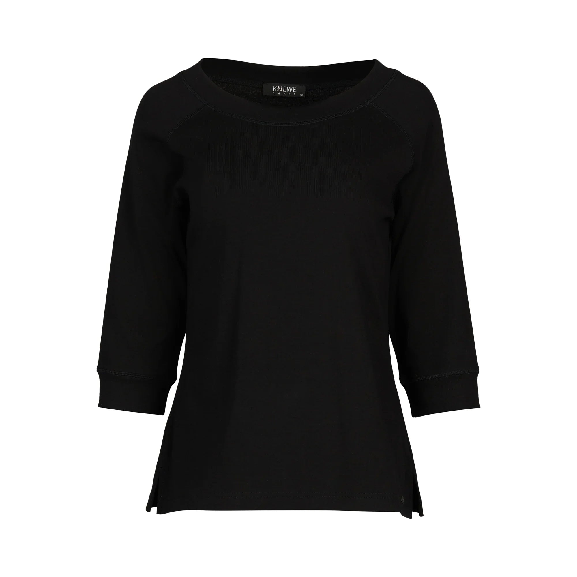 KNEWE Label women's K3051 Status Tee in Black - close-up fabric detail