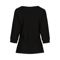 KNEWE Label women's K3051 Status Tee in Black - close-up fabric detail
