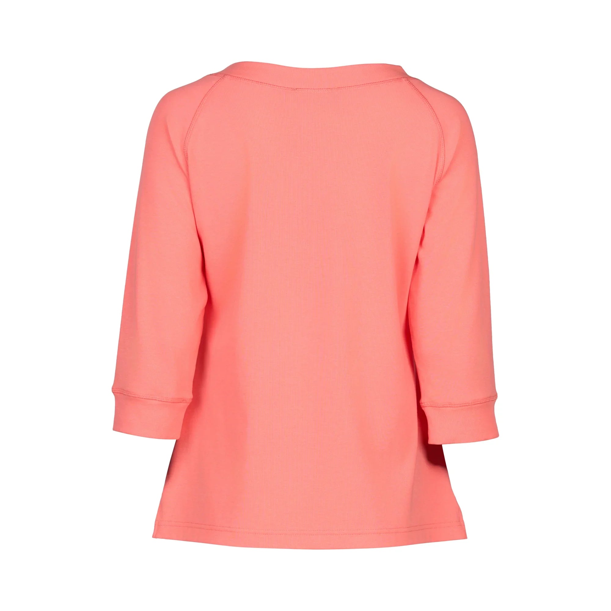 KNEWE Label women's K3051 Status Tee in Coral - close-up fabric detail