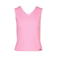 KNEWE Label women's K3060 Vista Tank in Bubblegum - close-up fabric detail