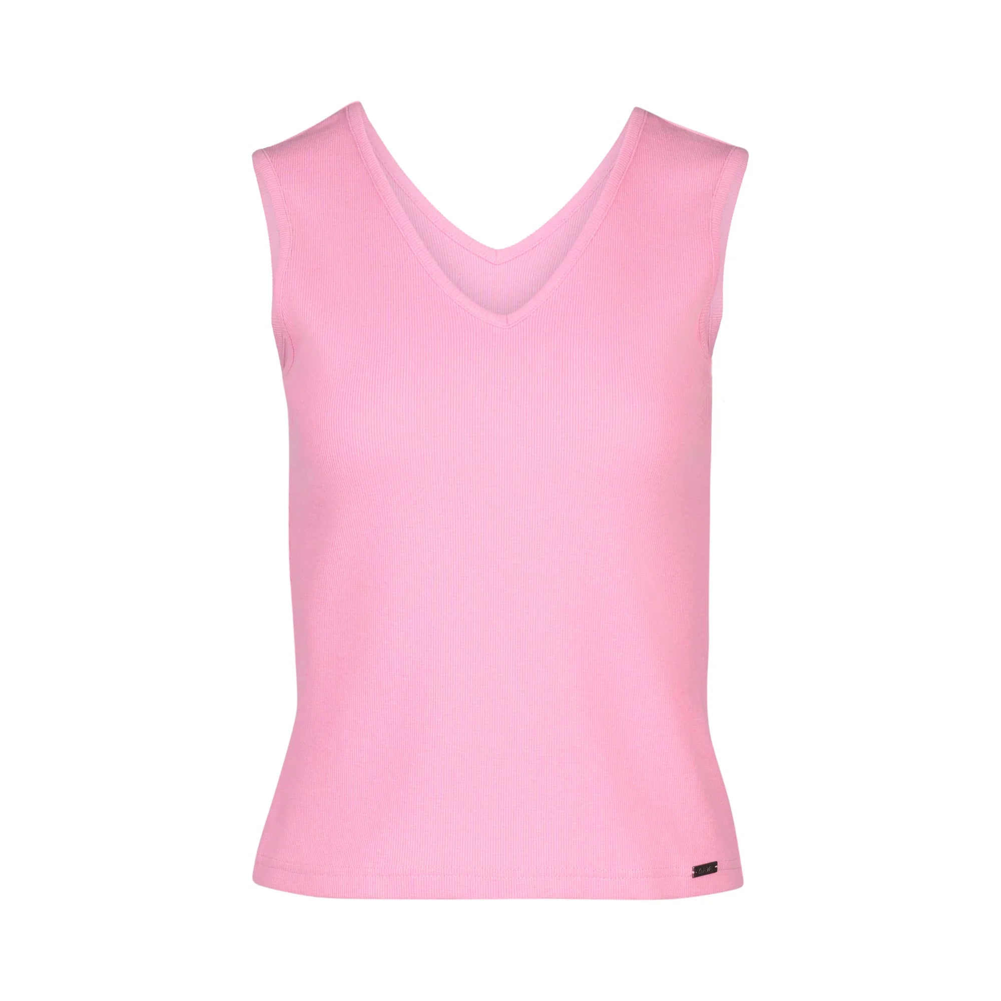 KNEWE Label women's K3060 Vista Tank in Bubblegum - close-up fabric detail