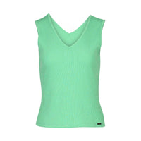 KNEWE Label women's K3060 Vista Tank in Meadow - close-up fabric detail