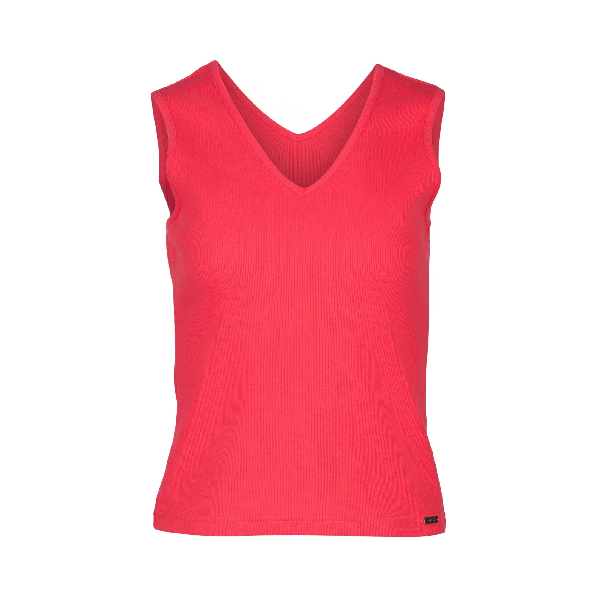 KNEWE Label women's K3060 Vista Tank in Raspberry - close-up fabric detail