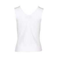 KNEWE Label women's K3060 Vista Tank in White - close-up fabric detail