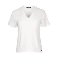 KNEWE Label women's K3061 Mila Tee Off in White - close-up fabric detail