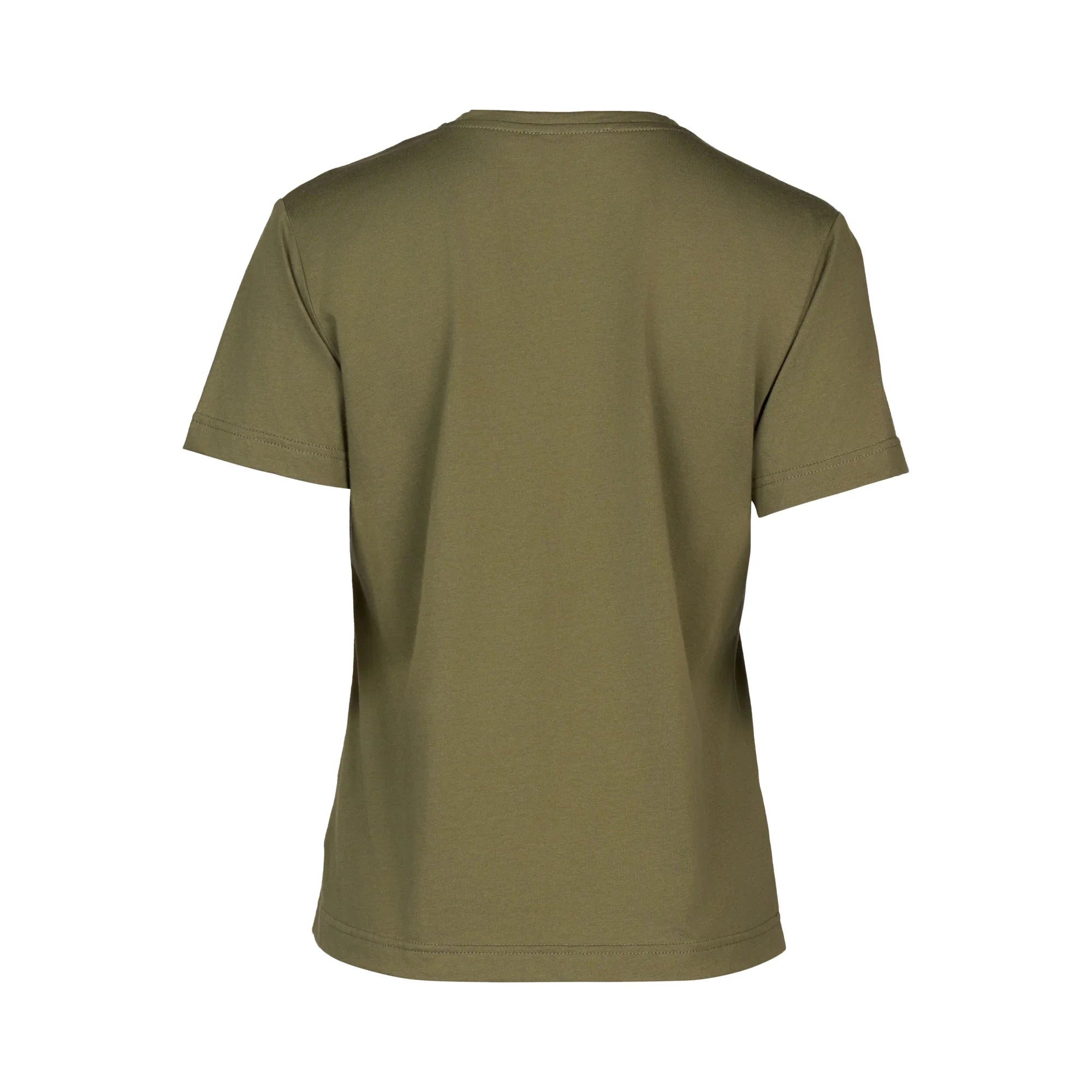 KNEWE Label women's K3061 Mila Tee in Olive - close-up fabric detail