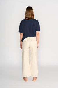 KNEWE Label women's K3063 Ultra Tee in Ink - close-up fabric detail