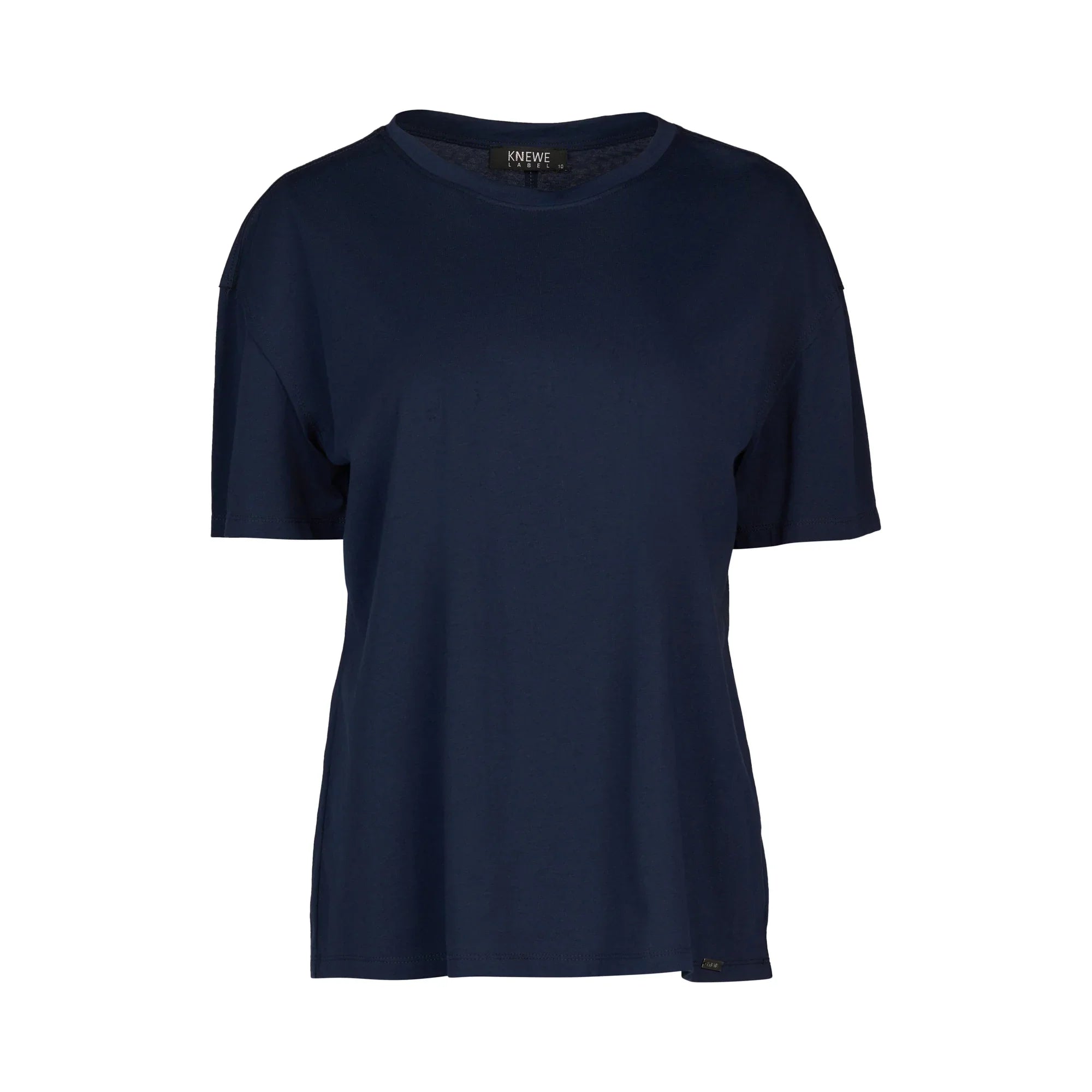 KNEWE Label women's K3063 Ultra Tee in Ink - close-up fabric detail