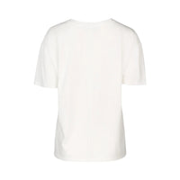 KNEWE Label women's K3063 Ultra Tee Off in White - close-up fabric detail