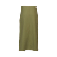 KNEWE Label women's K4041 Bay Skirt in Olive - close-up fabric detail