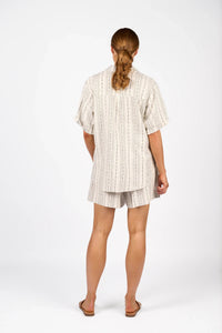 KNEWE Label women's K5079 Infinity Shirt in Stripe - close-up fabric detail