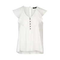 KNEWE Label women's K5095 Breeze Top Off in White - close-up fabric detail