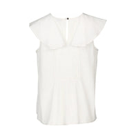 KNEWE Label women's K5095 Breeze Top Off in White - close-up fabric detail