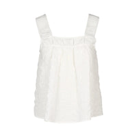 KNEWE Label women's K5096 Evolve Top White in Check - close-up fabric detail