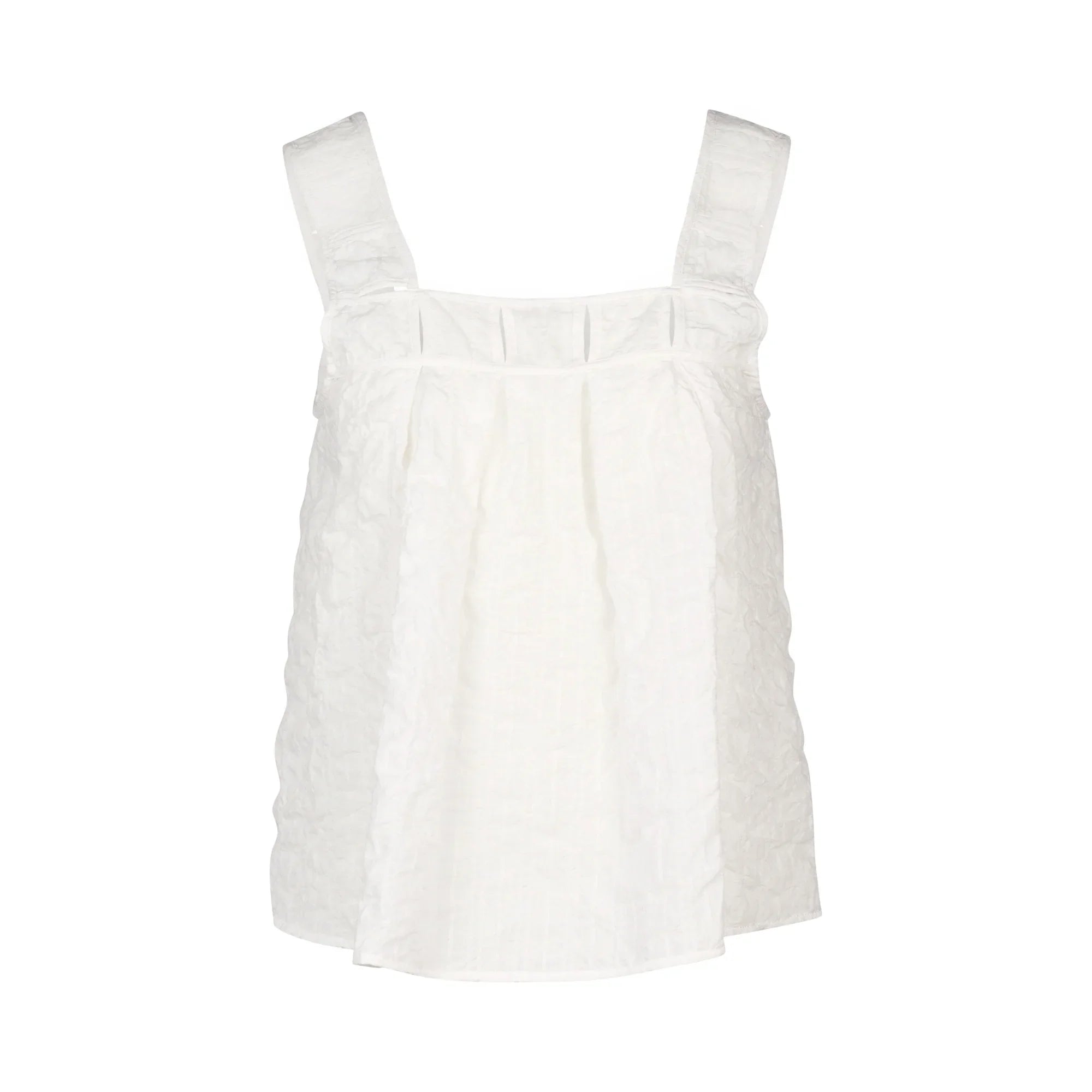 KNEWE Label women's K5096 Evolve Top White in Check - close-up fabric detail