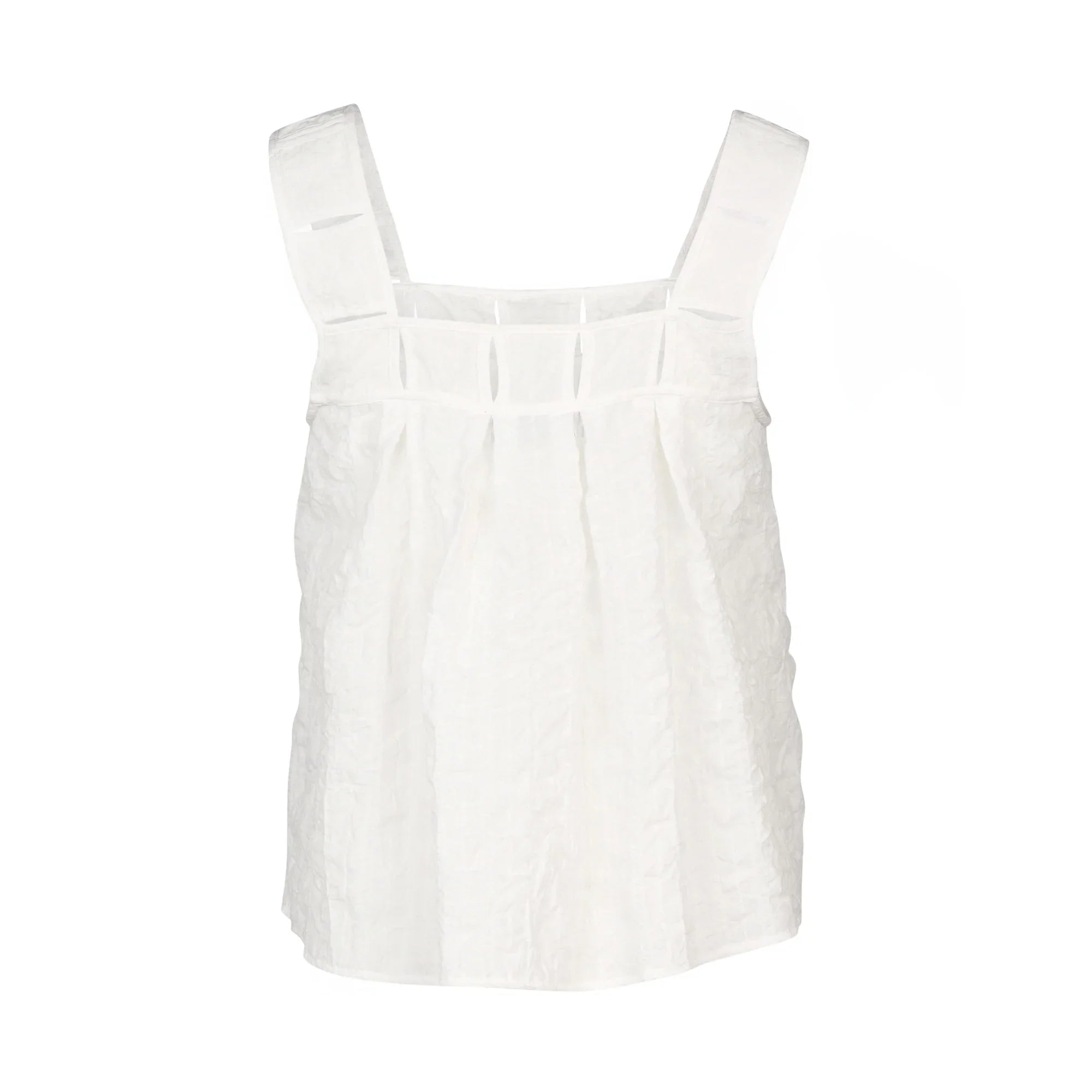 KNEWE Label women's K5096 Evolve Top White in Check - close-up fabric detail