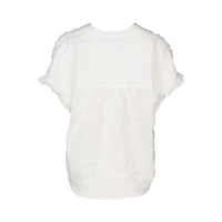 KNEWE Label women's K5097 Addison Top White in Check - close-up fabric detail