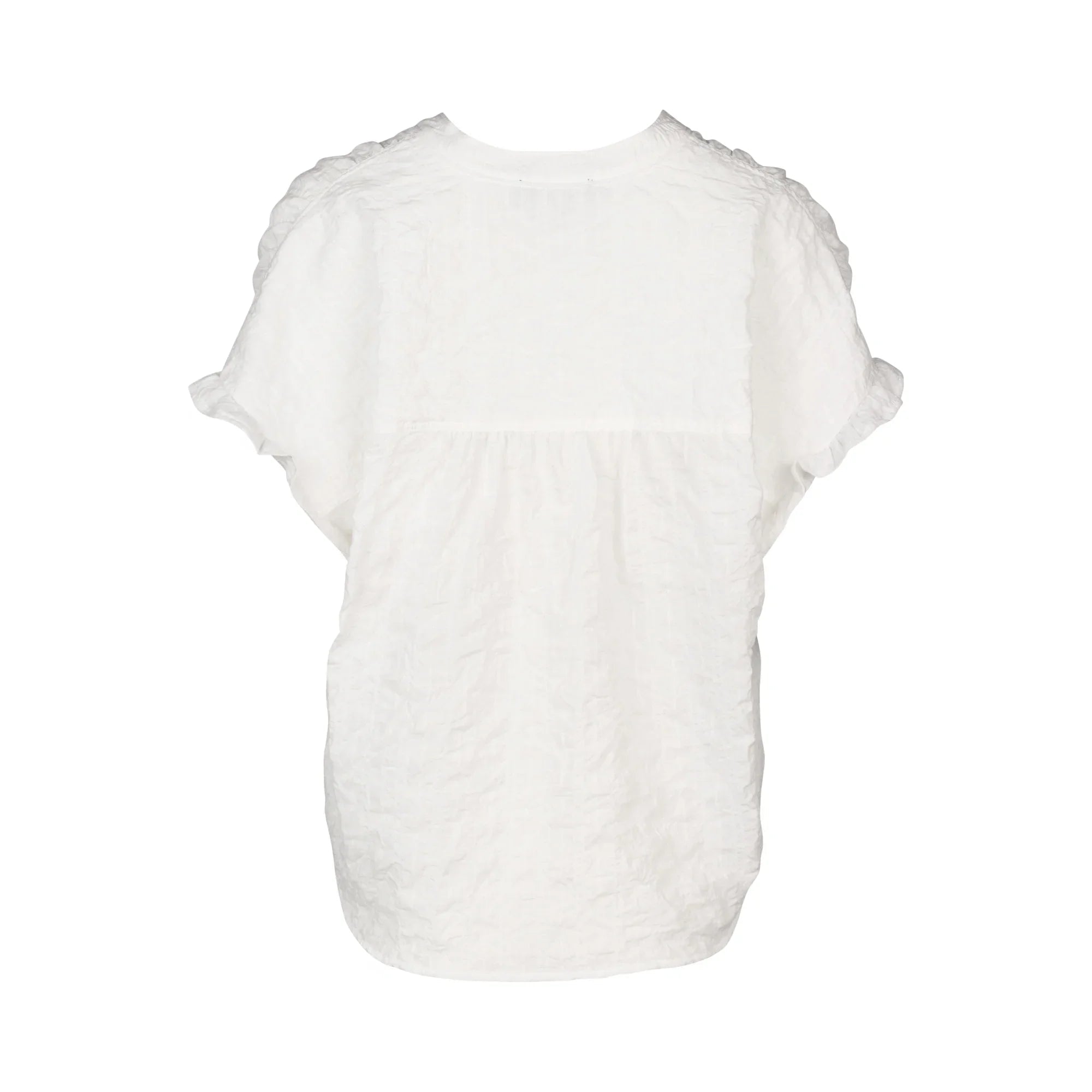 KNEWE Label women's K5097 Addison Top White in Check - close-up fabric detail