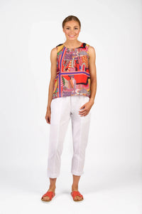 KNEWE Label women's K5098 Elle Top in Cleopatra - close-up fabric detail