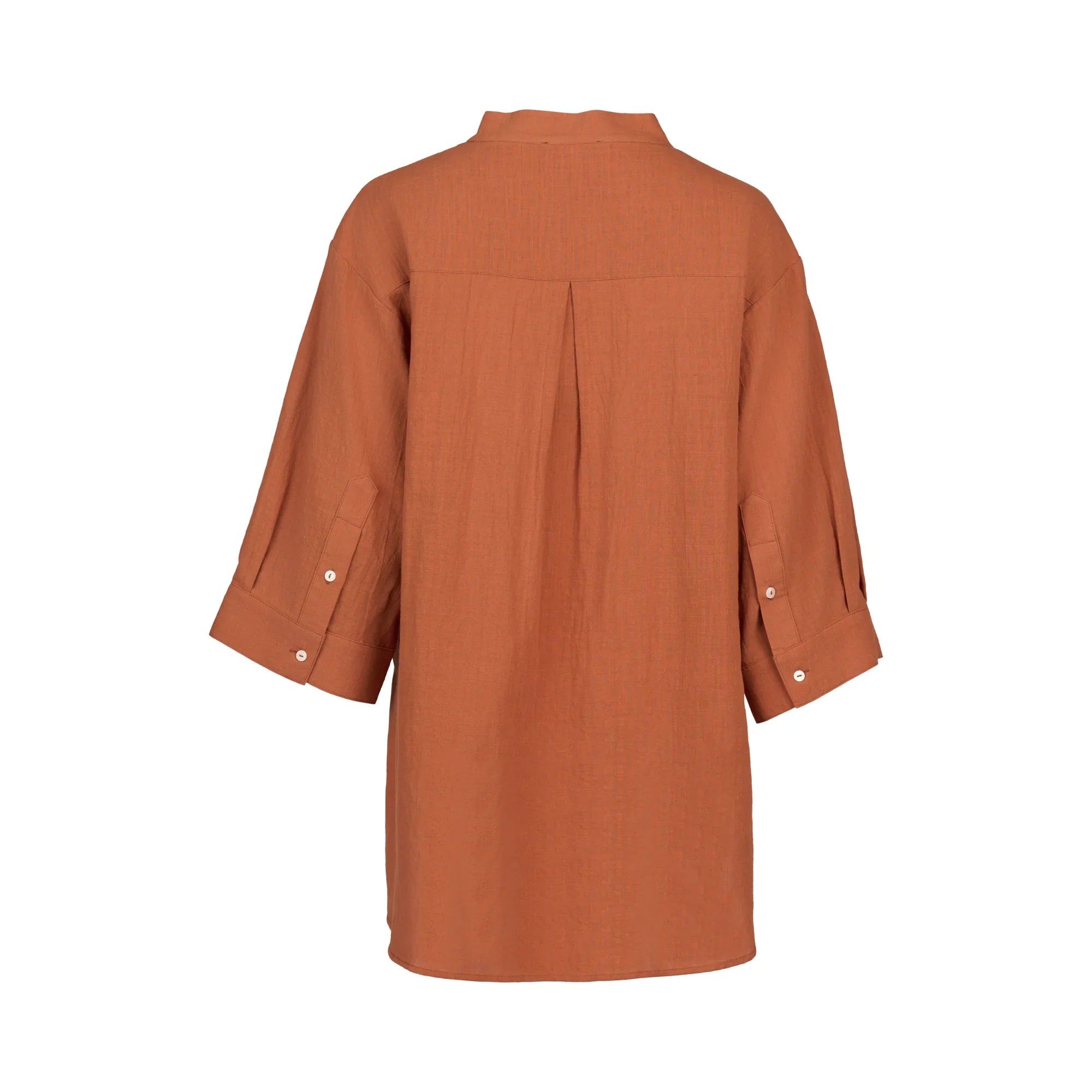 KNEWE Label women's K5101 Holiday Shirt in Cocoa - close-up fabric detail