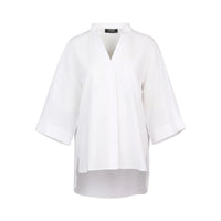 KNEWE Label women's K5101 Holiday Shirt in White - close-up fabric detail