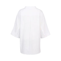 KNEWE Label women's K5101 Holiday Shirt in White - close-up fabric detail