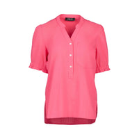 KNEWE Label women's K5104 Naomi Top in Raspberry - close-up fabric detail