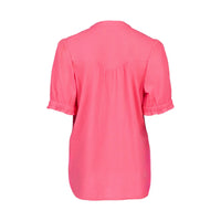 KNEWE Label women's K5104 Naomi Top in Raspberry - close-up fabric detail