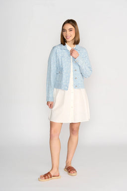 KNEWE Label women's K6038 Jagger Dj in Flowers - close-up fabric detail