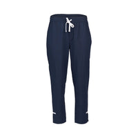 KNEWE Label women's K7076 Checker Pant Ink in White - close-up fabric detail