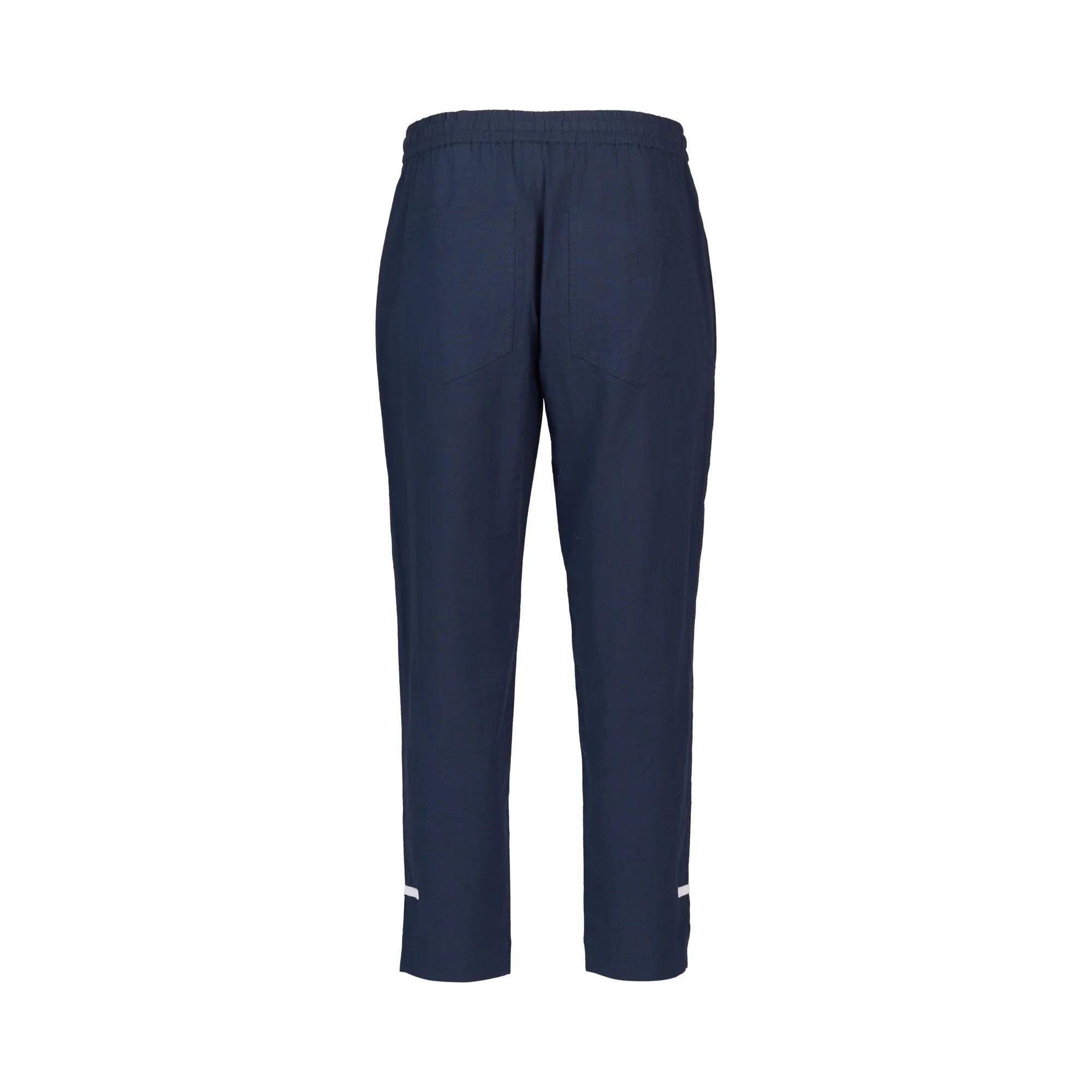KNEWE Label women's K7076 Checker Pant Ink in White - close-up fabric detail