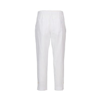 KNEWE Label women's K7076 Checker Pant White in Ecru - close-up fabric detail