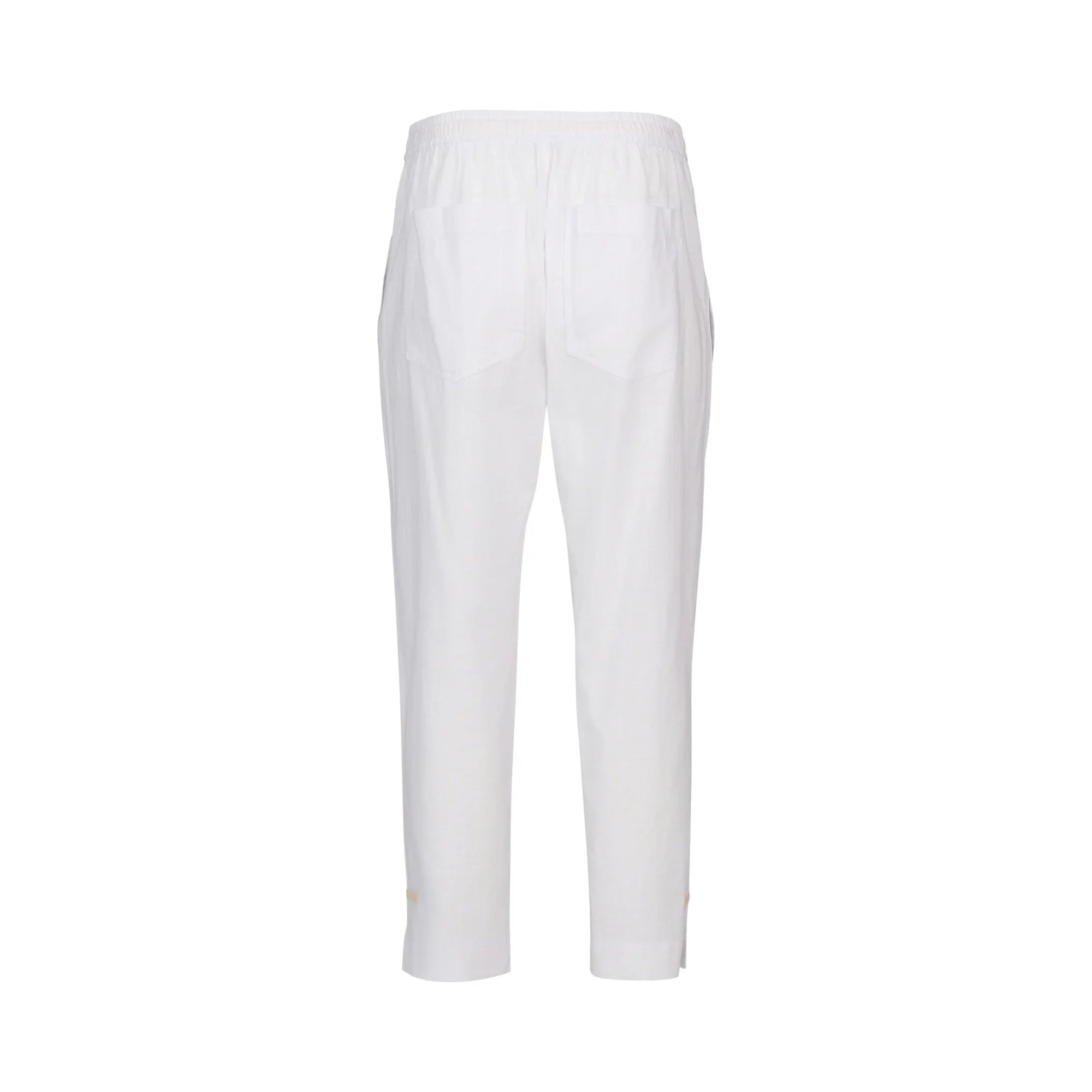 KNEWE Label women's K7076 Checker Pant White in Ecru - close-up fabric detail