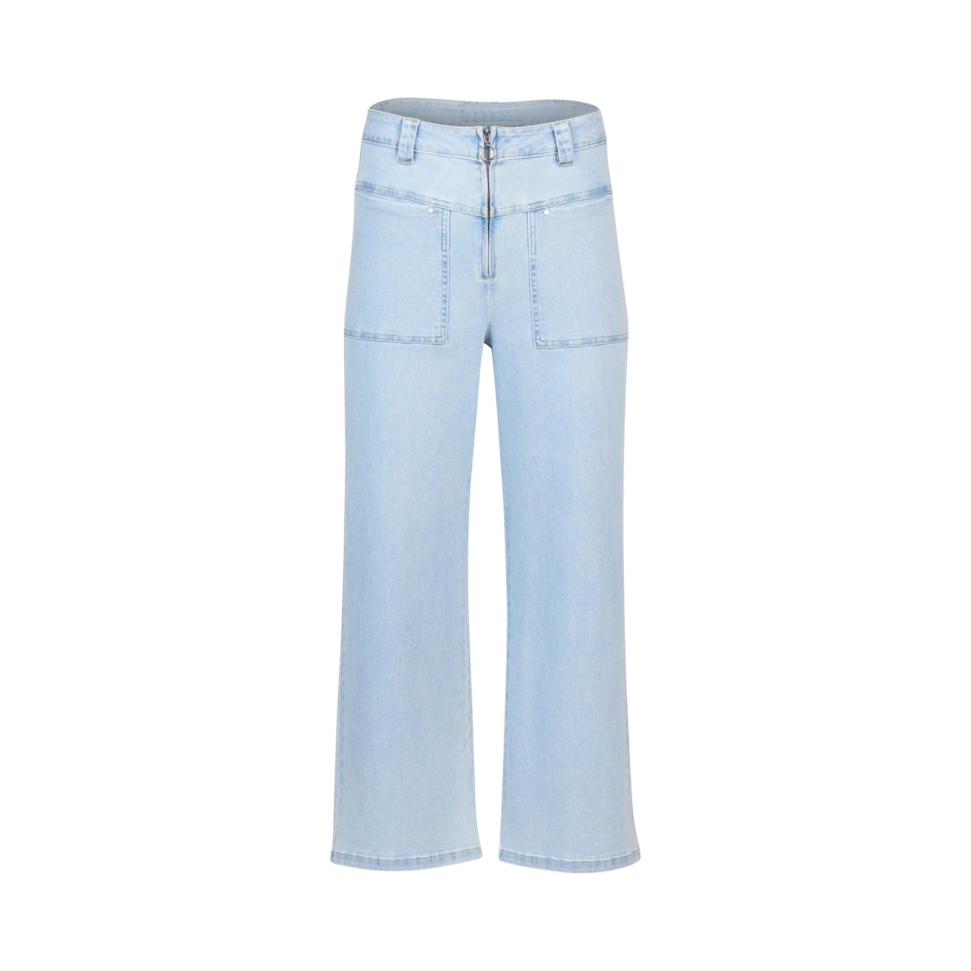KNEWE Label women's K7105 Spin Jean Light in Wash - close-up fabric detail