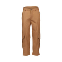 KNEWE Label women's K7107 Series Pant in Caramel - close-up fabric detail
