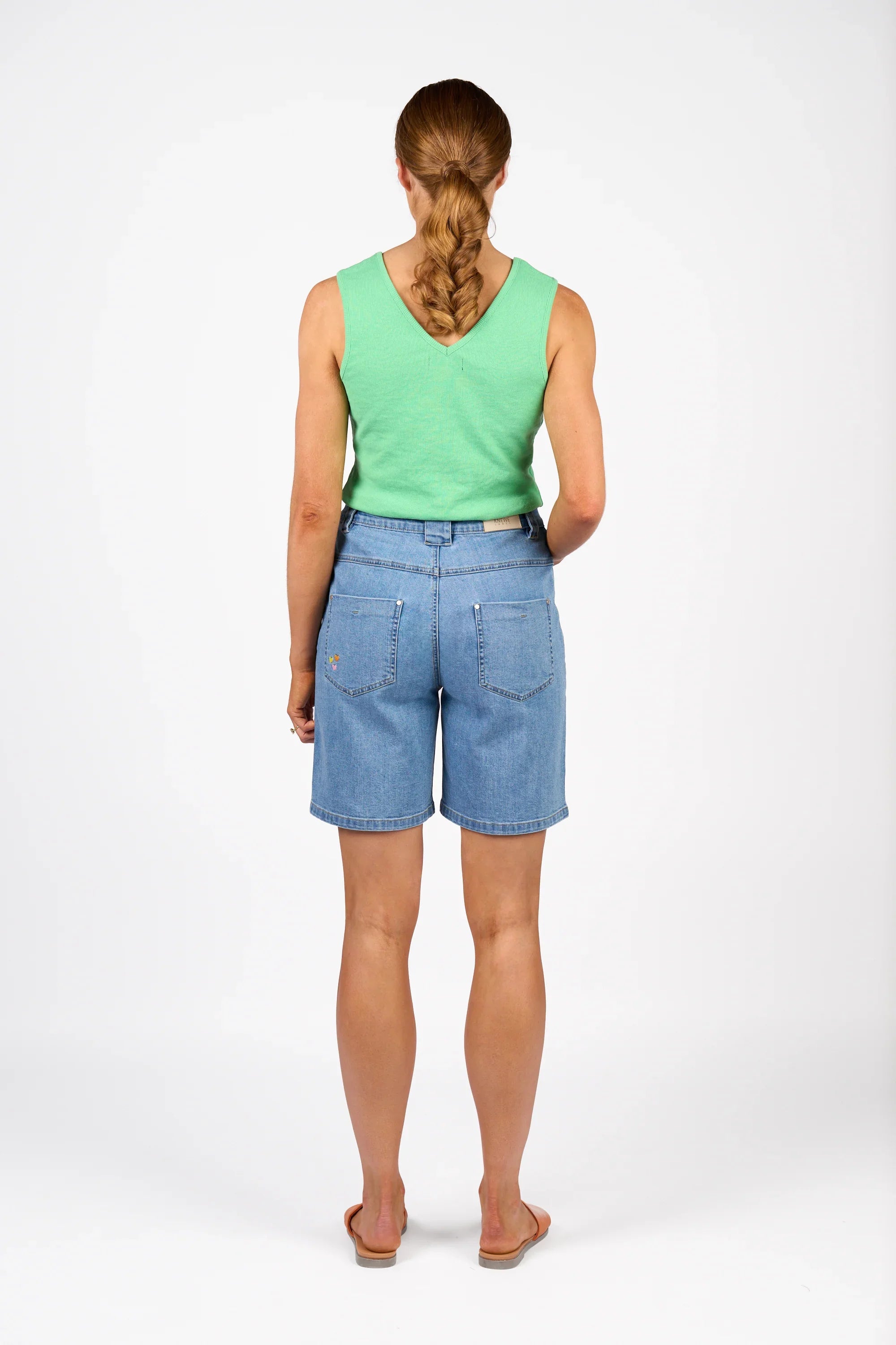 KNEWE Label women's K8016 Spin Short in Malibu - close-up fabric detail