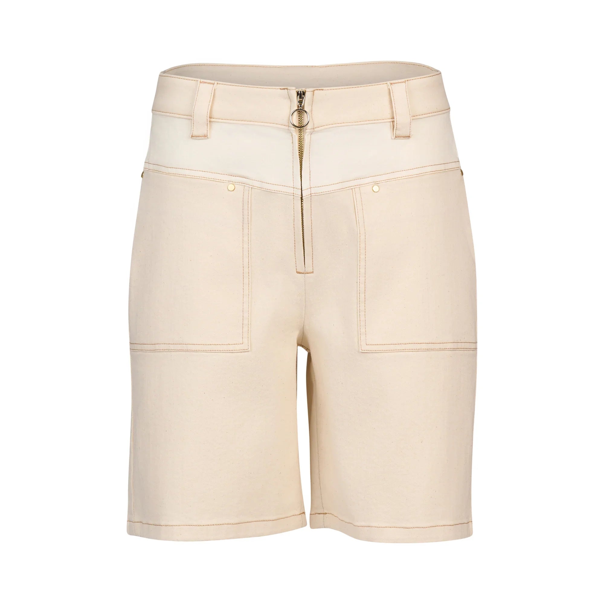 KNEWE Label women's K8016 Spin Short Natural in Denim - close-up fabric detail