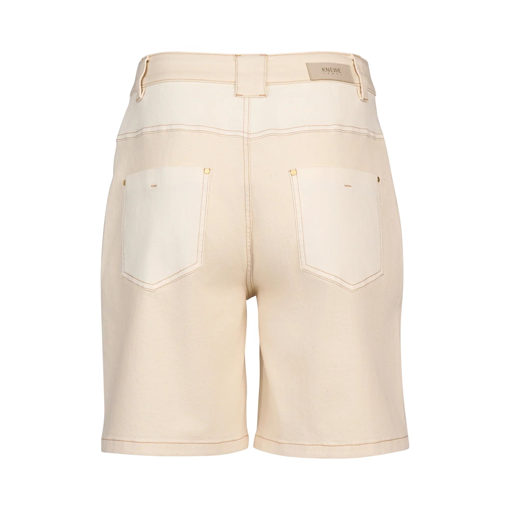 KNEWE Label women's K8016 Spin Short Natural in Denim - close-up fabric detail