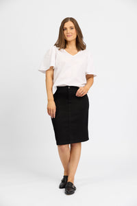 Georgia Skirt - Black Denim | Macjays
