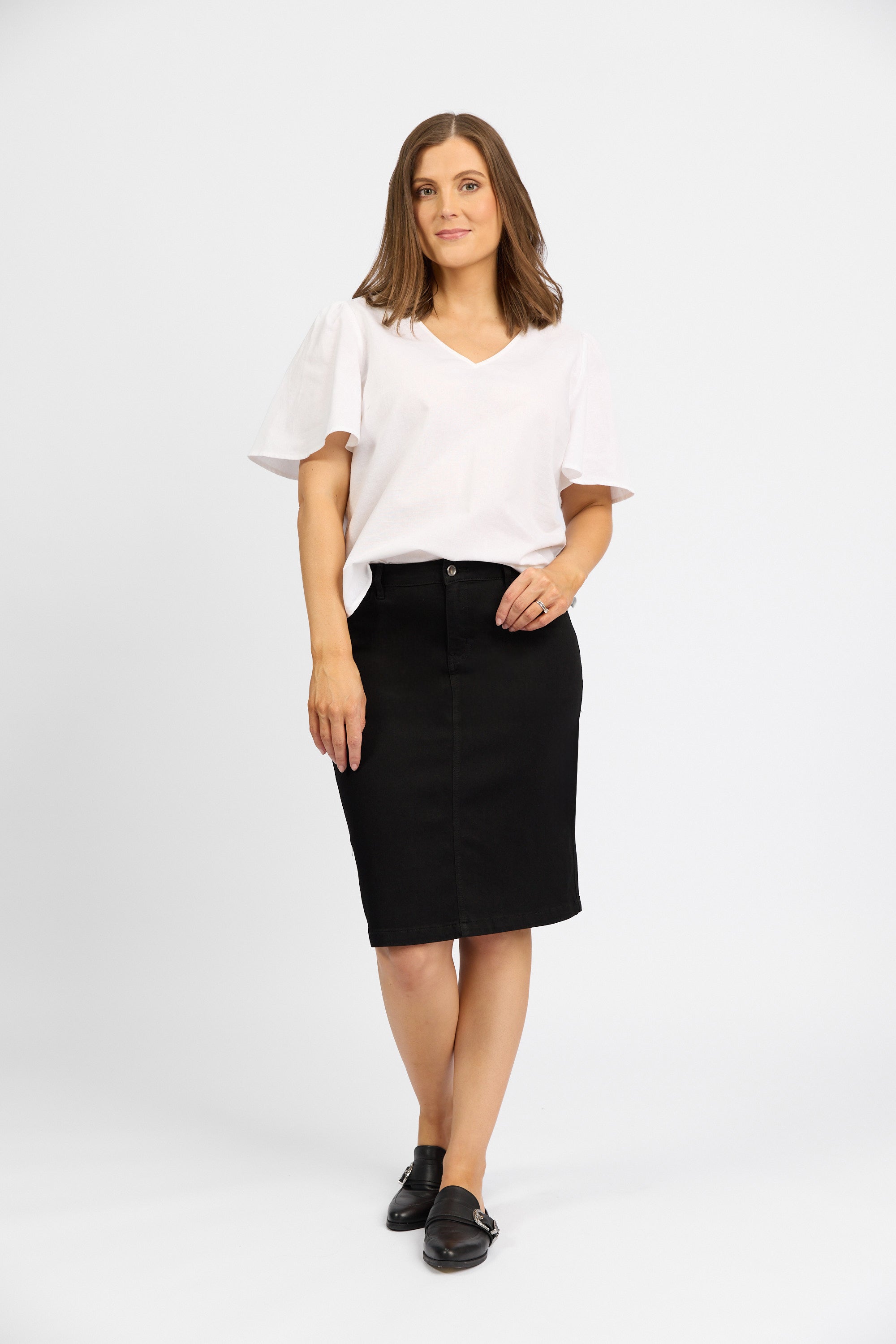 Georgia Skirt - Black Denim | Macjays