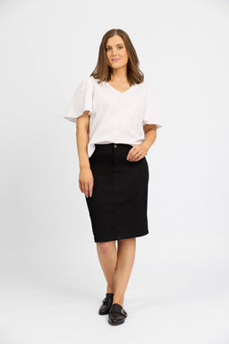 Georgia Skirt - Black Denim | Macjays