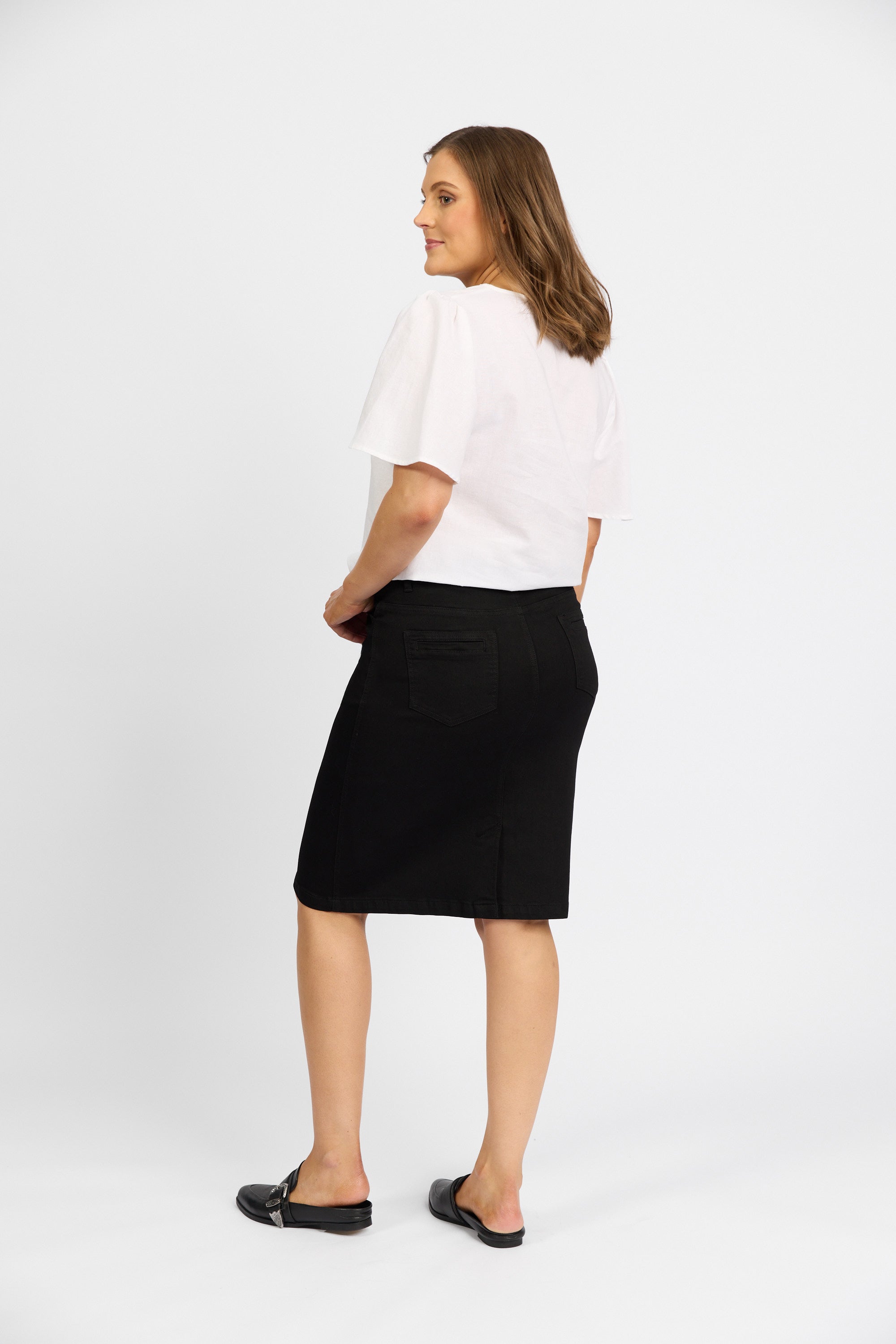 Georgia Skirt - Black Denim | Macjays