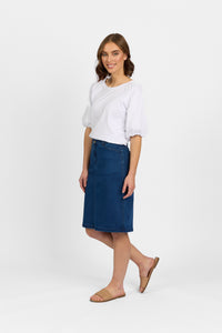 Georgia Skirt - Blue Wash Denim | Macjays